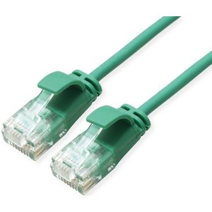 ROLINE GREEN UTP Patchkabel Kat.6A (Class EA), LSOH, Slim, grün, 0,3 m