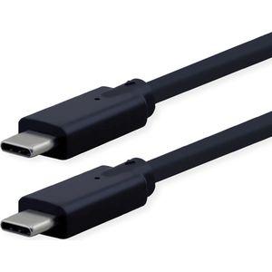 ROLINE USB3.2 Gen2x2 Kabel, C–C, ST/ST, 20Gbit/s, 240W, schwarz, 1 m