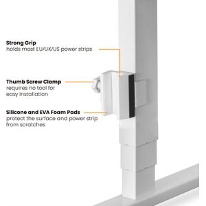 VALUE tafelpoot klem voor stekkerdoos, wit
