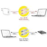 ROLINE USB 3.2 Gen 2 Kabel, mit PD 20V5A, Emark, C-C, ST/ST, schwarz, 2 m