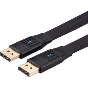 Value DisplayPort kabel plat V1.4 DP ST - ST zwart 5 m
