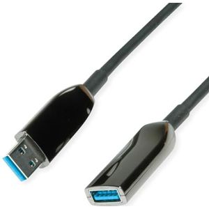 ROLINE Aktieve USB 3.2 Gen 1 verlengkabel, AOC, zwart, 15 m - zwart 12.04.1076