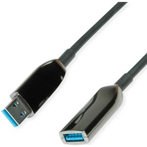 Roline USB-kabel USB 3.2 Gen1 USB-A Bu - USB-A Stekker 20 M Zwart 12.04.1077