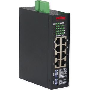Roline - Ind. Mng Gbit Ethernet Switch - Switch - Zwart - 8 Poorten - 1 Gbps
