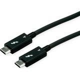 ROLINE Thunderbolt™ 4 kabel, C-C, M/M, 40Gbit/s, 100W, passief, zwart, 0,8 m