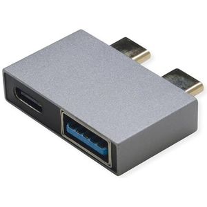 ROLINE Adaptateur USB 3.2 Gen 2, 2 ports USB type C – 1 x type A + 1 x C, ST/BU, argenté