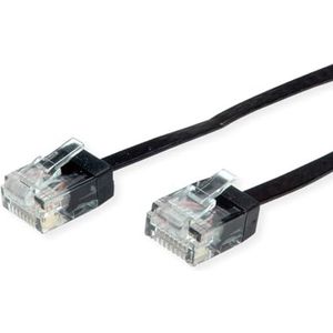 ROLINE UTP Patchkabel Cat.6A (Class EA), extra plat, zwart, 2 m