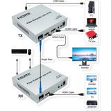 ROLINE - KVM-verlenging - HDMI 4K - USB - 20 km - Zilver