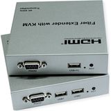 ROLINE - KVM-verlenging - HDMI 4K - USB - 20 km - Zilver