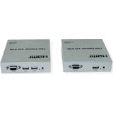 ROLINE - KVM-verlenging - HDMI 4K - USB - 20 km - Zilver