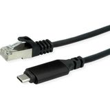 ROLINE USB 3.2 Gen 2 Type C naar Ethernet - 1,5 m - Zwart