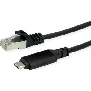 ROLINE USB 3.2 Gen 2 Type C naar Ethernet - 1,5 m - Zwart