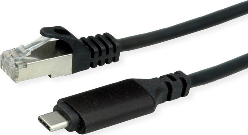 ROLINE USB 3.2 Gen 2 Type C naar Ethernet - 1,5 m - Zwart