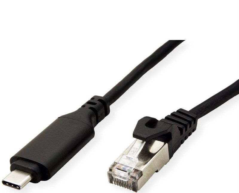 ROLINE USB-C naar Gigabit Ethernet Kabel - 5m - Zwart