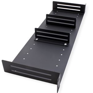 Legplank - Zwart - 19 Inch - 1U - 2 Verstelbare Verdelers - Max. 6 kg - 15 cm Diep