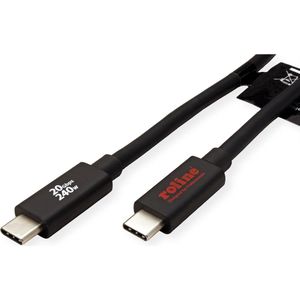 ROLINE USB4 Gen2x2 kabel, C-C, ST/ST, 20Gbit/s, 240W, zwart, 3m