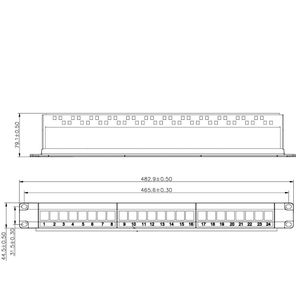 Value 19-Keystone-Modulträger 1HE 24 Ports ungeschirmt 3-teilig (26.99.0368), Server accessoires, Zwart