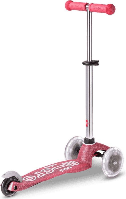 Mini Micro - Deluxe LED Glitter Step - Roze - Verstelbaar Stuur