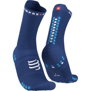 Compressport - Pro Racing Socks V4.0 Run High - BLAUW - Unisex - Hardloopsokken