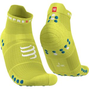 Compressport - Pro Racing Sock v4 Run Low - Sportsokken - Roze/Blauw - Unisex