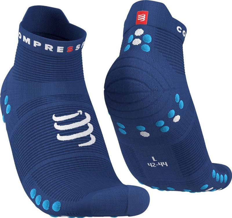 Compressport - Pro Racing Socks V4.0 Run Low - Compressiekousen - Blauw