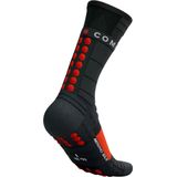 Compressport - Pro Racing Socks - Winter Run - Zwart/High Risk Red - Merinowol/Sijdevezels