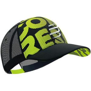 Compressport | Trucker Cap Flash | Zwart/Fluor Geel | Reflectie | Black / Fluo Yellow | One Size -