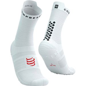Compressport - Pro Racing Socks V4.0 Run High - Hardloopsokken - Zwart Wit Rood