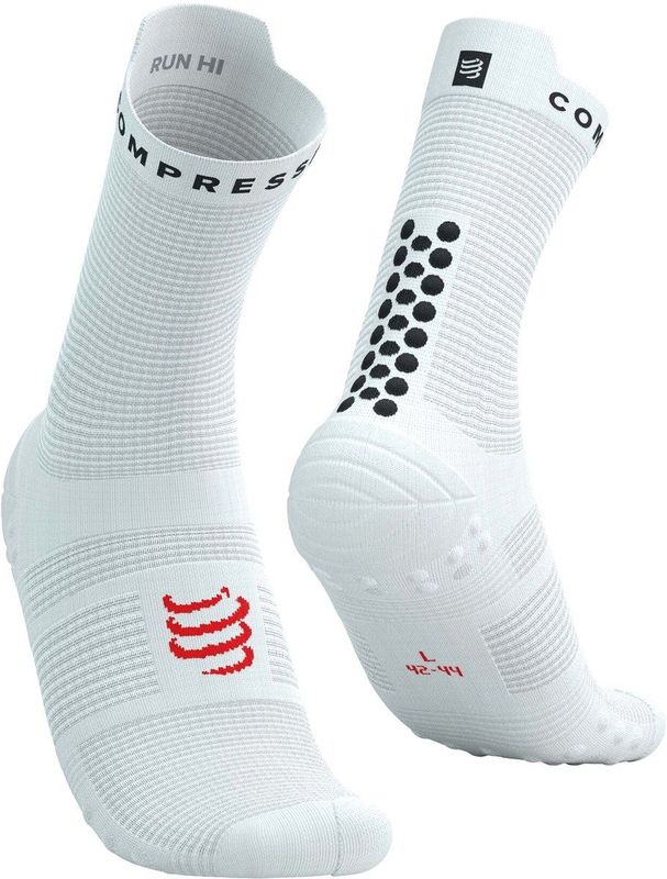 Compressport - Pro Racing Socks V4.0 Run High - Hardloopsokken - Zwart Wit Rood