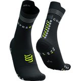Compressport - Pro Racing Socks v4.0 Run High Flash - Hardloopsokken - Zwart/Fluo Geel
