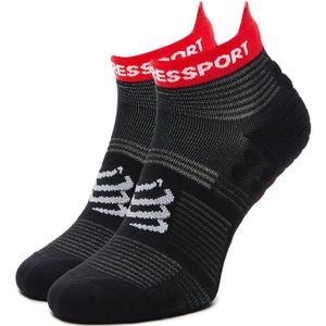 Compressport - Pro Racing Sokken V4 0 - Run Low - Zwart Rood - Lichtgewicht Ventilerend