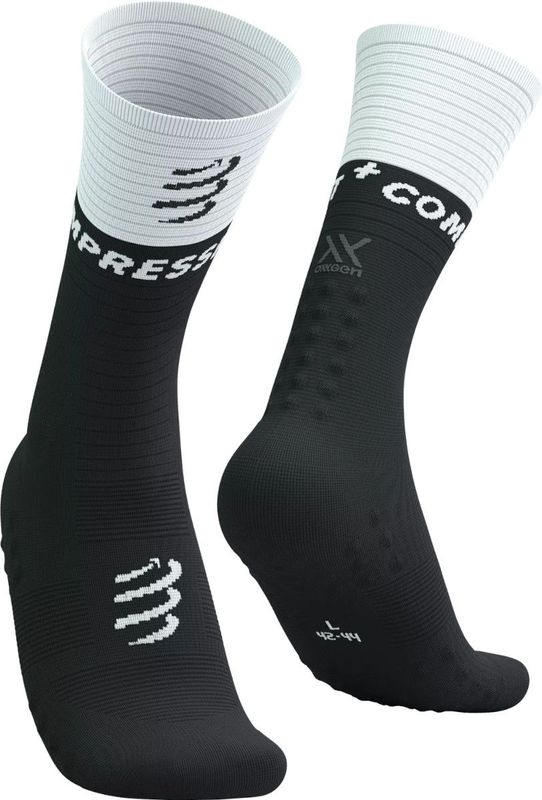 Compressport - Mid Compression Socks V2.0 - Compressiekousen - Zwart - Synthetisch