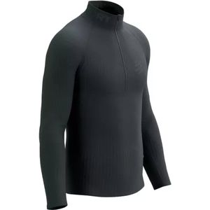 Compressport - 3D Thermo Half Zip L/S Top - Hardloopshirt - Zwart