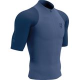Compressport - Trail Racing Postural Jersey - T-shirt - Blauw - Lichtgewicht - Nauwsluitend