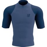 Compressport - Trail Racing Postural Jersey - T-shirt - Blauw - Lichtgewicht - Nauwsluitend