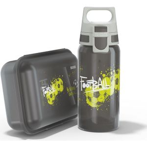 SIGG Viva Lunchbox + drinkfles set (1 l + 0,5 l), BPA-vrije lunchbox voor school en lekvrije drinkfles met één hand te bedienen