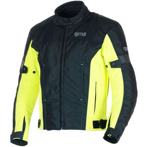 gms - Lagos - Waterdichte Textiele Motorjas - Zwart Geel