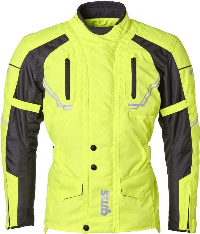 gms - Taylor - Textiele Motorjas - Neon Geel - 4-Seizoenen