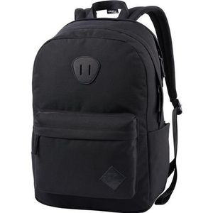 Nitro Urban Plus, Old School Daypack met extra gevoerd laptopvak, urban streetpack, dagelijkse rugzak, schoolrugzak, schooltas met zijvak, true black, 28 L, Rugzak