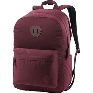 Nitro Urban Plus, Old School Daypack met extra gevoerd laptopvak, urban streetpack, dagelijkse rugzak, schoolrugzak, schooltas met zijvak, wijn, 28 L, Rugzak