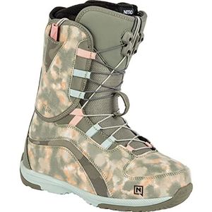 Nitro Dames Snowboards Futura TLS '23 All Mountain Freeride Freeride Freestyle Snelsluitsysteem Boot Snowboardboot, L1 CAMO-Rose, MP 28,5 // EU 43 1/3 // US 11