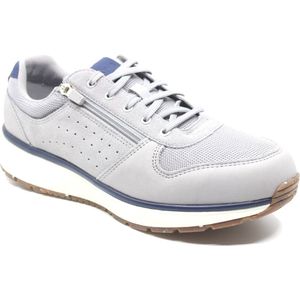 Joya, DYNAMO ZIP GREY, 255sne, Lichtgrijze heren sneakers met rits en schokdempende PU zolen