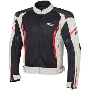 gms - Samu Mesh - Textiele Motorjas - Grijs Zwart Rood