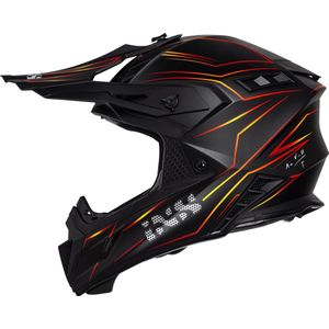 Crosshelm - Glasvezel - Zwart - Uitneembare Voering - ECE 22.06