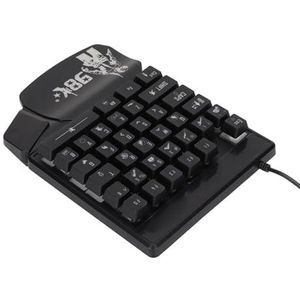 Eenhandige Gamingtoetsenbord, 35 Toetsen Mini USB Enkel Toetsenbord, LED Gloeiend Ergonomisch Gaming Toetsenbord met één Hand, voor Esports-game, voor Computer Laptop Mobiele