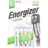 Energizer Batterij NiMH, Micro, AAA, HR03, 1.2V/500mAh Universeel, Voorgeladen, Retail-blisterverpak