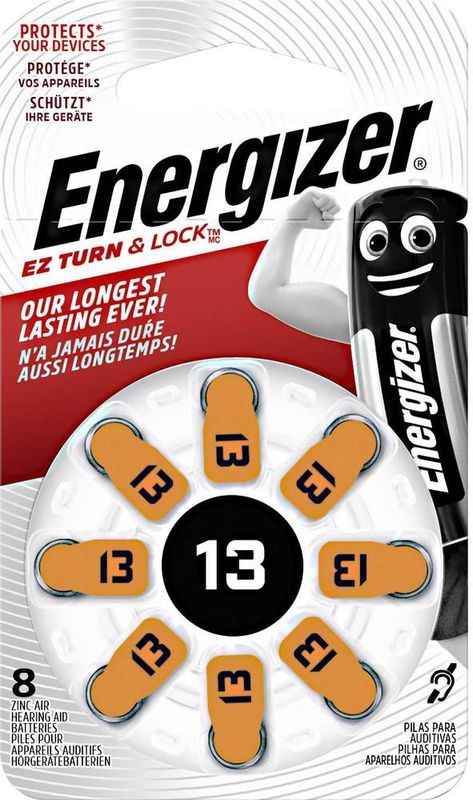 Energizer Knopfzelle ZA 13 1.4 V 8 St. 280 mAh Zink-Luft Hearing Aid PR48