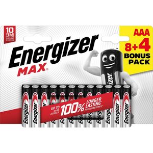 Energizer Alkaline-Batterij AAA | 1.5 V DC | 12 stuks - EN-NMAXAAA84 EN-NMAXAAA84