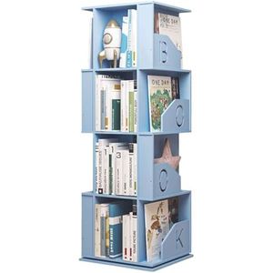 Boekenkast Stapelbare opbergruimte Boekenplanken met veiligheidsrand 360° draaibare boekenplank 4-laags/5-laags/6-laags staande boekenkast