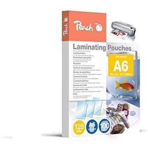 Peach Lamineerfolie A6-125 mic - 100 pouches - glanzend - premium kwaliteit voor de beste lamineerresultaten - compatibel met apparaten van alle merken - PP525-04